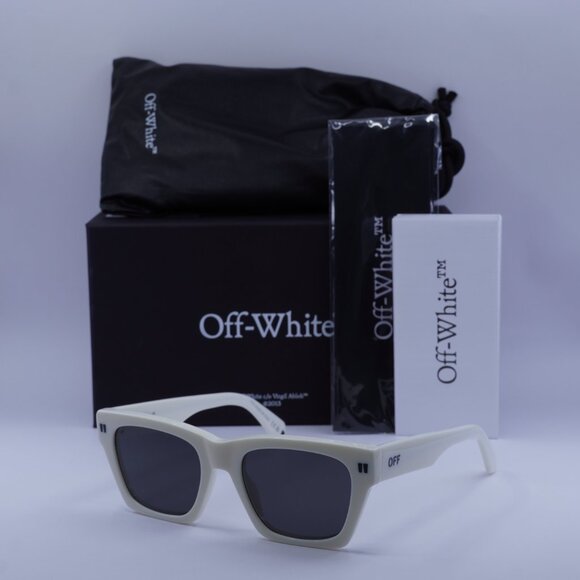 Off-White OERI13X VALDEZ 0107 Square Sunglasses – White/Dark Grey - Picture 4 of 10